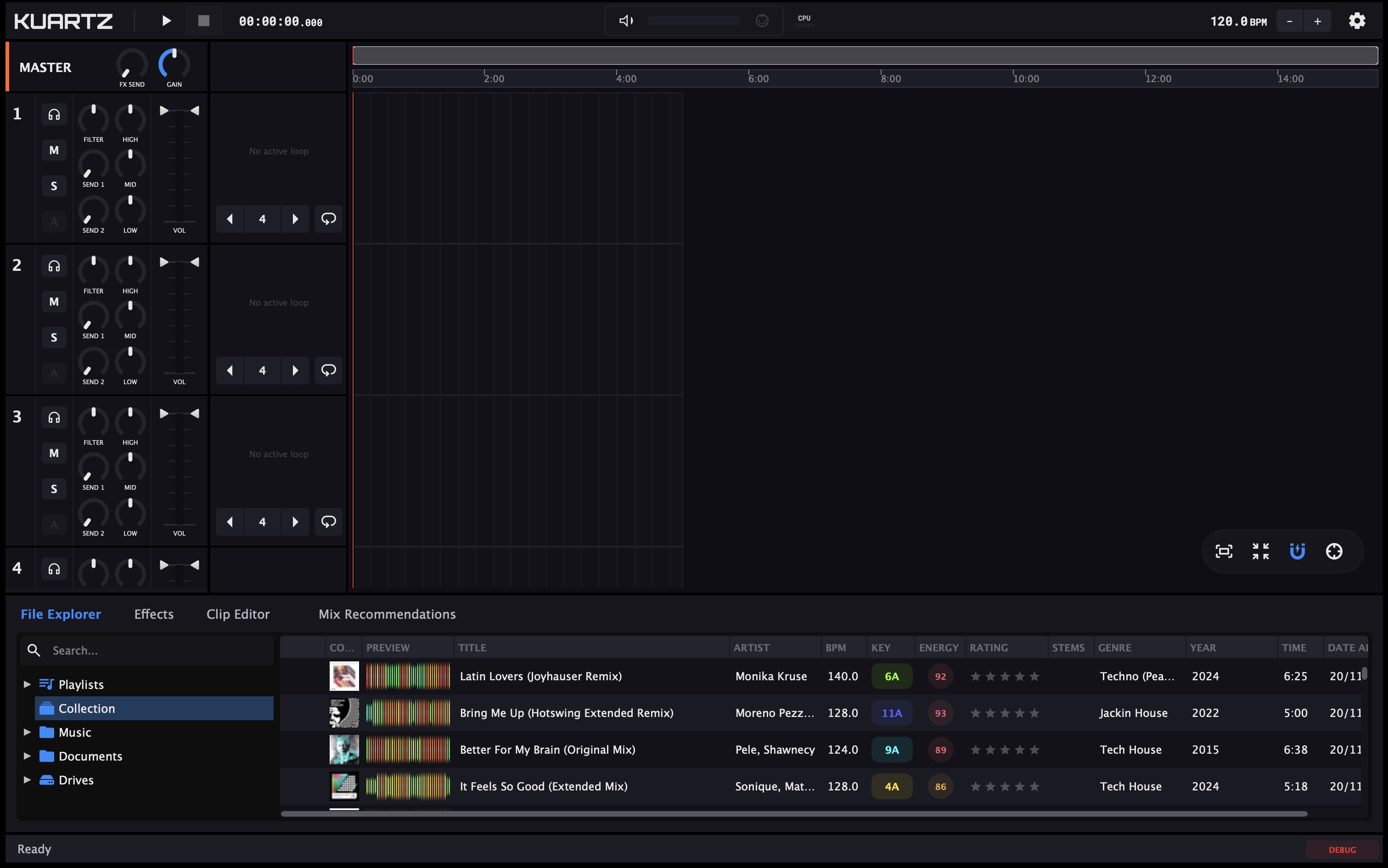 Kuartz main interface overview