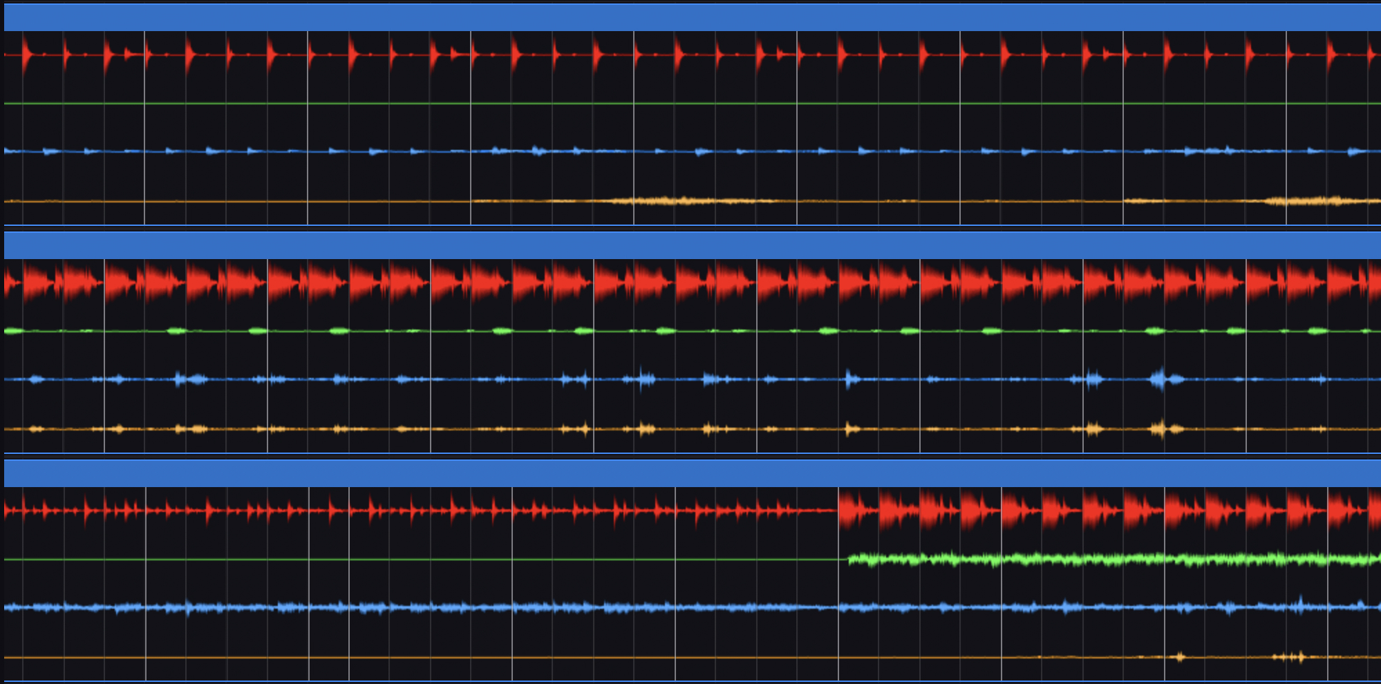 Kuartz clip in stems mode with 4 stem controls (Drums, Bass, Vocals, Other)