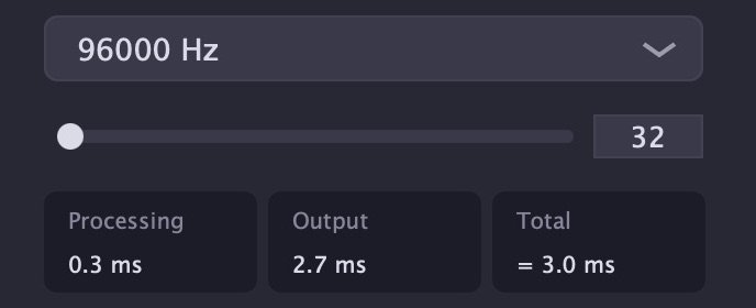 Low-latency audio engine performance metrics and waveform display