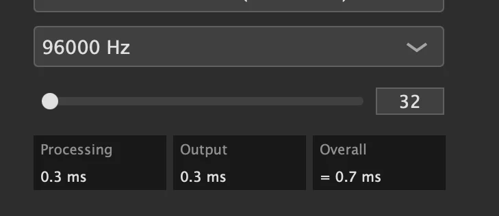 Low-latency audio engine performance metrics and waveform display